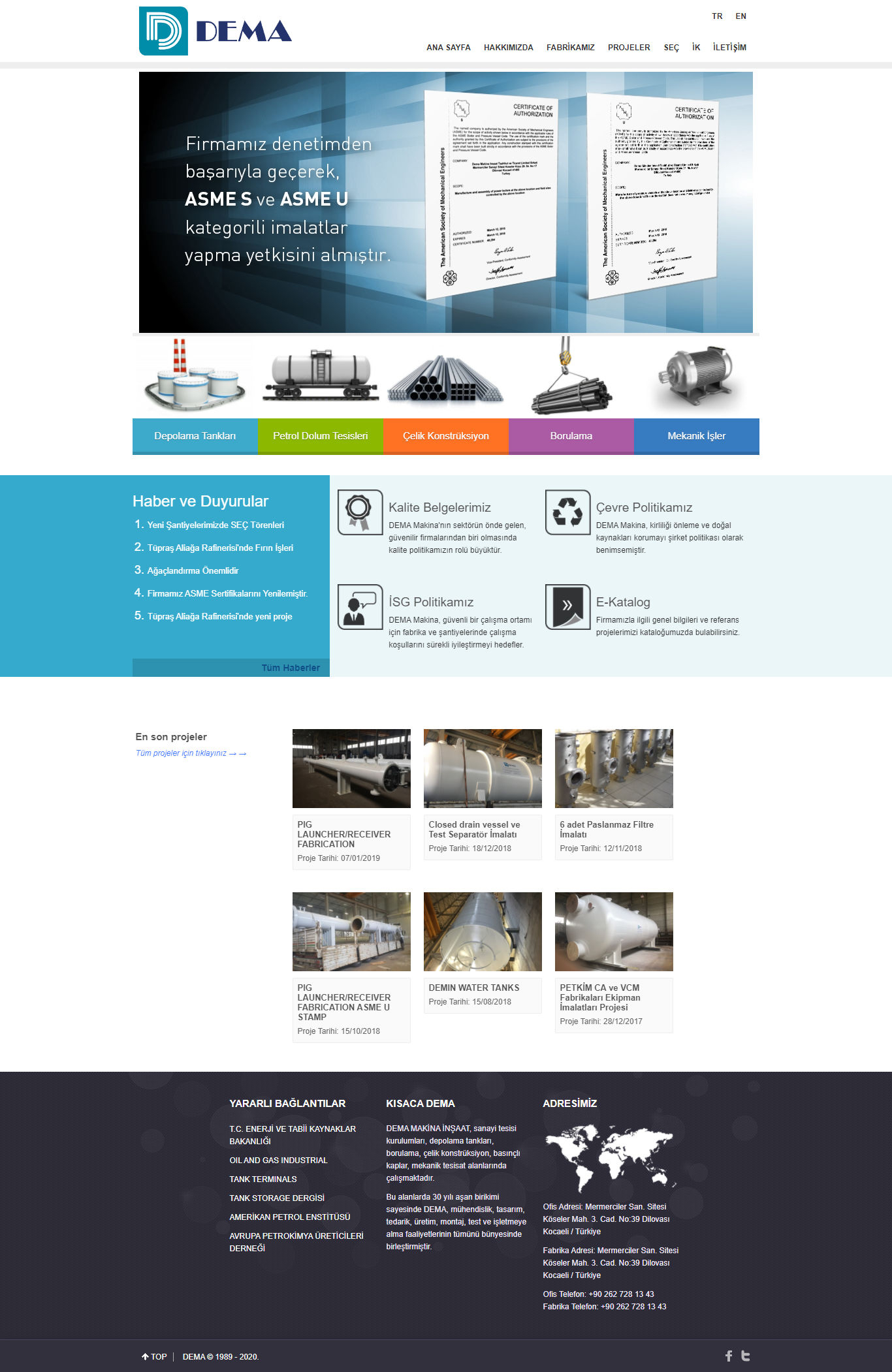 DEMA Makina Drupal Websitesi ve Mail Sunucu Yapılandırması