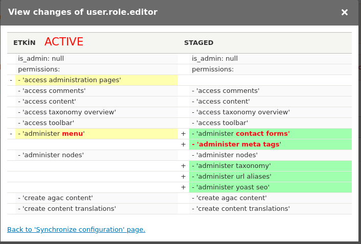 ACTIVE - STAGED Drupal 8 Configuration Management