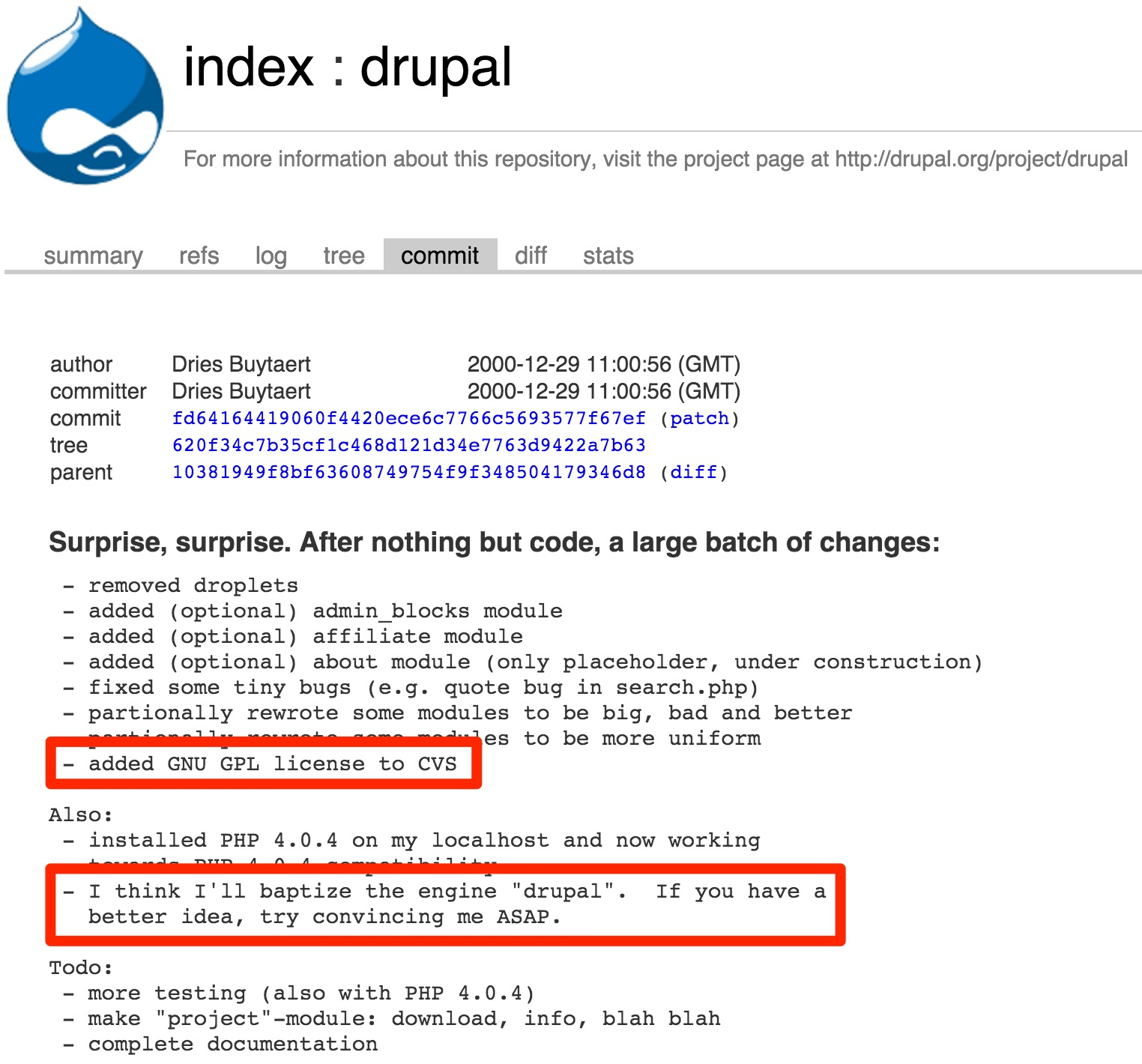 Drupal İsim ve Lisansı