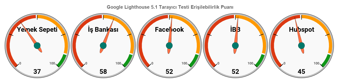 Google Lighthouse 5.1 Tarayıcı Testi Web Erişilebilirlik Puanı